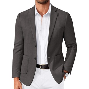image:imageCOOFANDY Mens Casual Knit Blazer Slim Fit Lightweight Sport Coat Stretch Two Button Suit JacketDark Gray