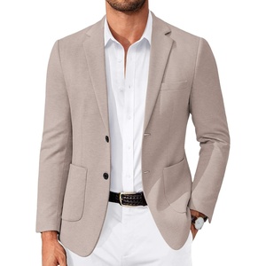 image:imageCOOFANDY Mens Casual Knit Blazer Slim Fit Lightweight Sport Coat Stretch Two Button Suit JacketKhaki