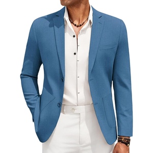 image:imageCOOFANDY Mens Casual Linen Blazer Jacket Lightweight Sport Coats Two Button Suit JacketsBlue