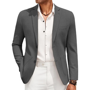 image:imageCOOFANDY Mens Casual Linen Blazer Jacket Lightweight Sport Coats Two Button Suit JacketsDeep Grey