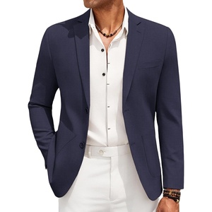 image:imageCOOFANDY Mens Casual Linen Blazer Jacket Lightweight Sport Coats Two Button Suit JacketsNavy Blue