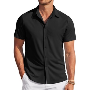 image:imageCOOFANDY Mens Casual Wrinkle Free Shirts Short Sleeve Button Down Summer Stretch Dress ShirtBlack