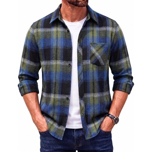 image:imageCOOFANDY Mens Flannel Plaid Shirts Long Sleeve Button Down Shirts Casual Fall Shirt JacketDark Blue