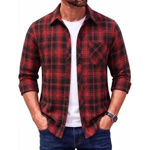 image:imageCOOFANDY Mens Flannel Plaid Shirts Long Sleeve Button Down Shirts Casual Fall Shirt JacketRed Black