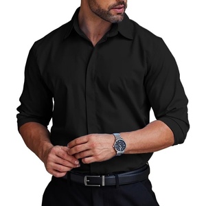 image:imageCOOFANDY Mens Formal Dress Shirt Hidden Button Front Wrinkle Free Shirt Regular Fit Stretch Business Casual ShirtsBlack