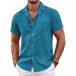 image:imageCOOFANDY Mens Hawaiian Shirt Short Sleeve Floral Button Down Shirts Tropical Summer Beach Shirts Camp Collar ShirtLake Greenleaf