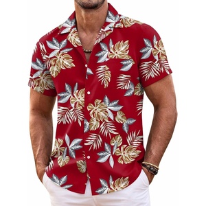 image:imageCOOFANDY Mens Hawaiian Shirt Short Sleeve Floral Button Down Shirts Tropical Summer Beach Shirts Camp Collar ShirtRedleaf