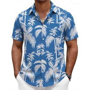 image:imageCOOFANDY Mens Hawaiian Shirts Short Sleeve Button Down Aloha Shirts Summer Vacation Beach ShirtsBluecoconut Tree
