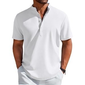 image:imageCOOFANDY Mens Henley Shirt Short Sleeve Casual TShirt Summer Beach Hippie Henley Tee ShirtWhite