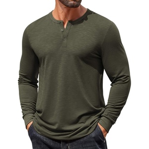 image:imageCOOFANDY Mens Henley Shirts Long Sleeve T Shirts Casual Lightweight Fashion Button Pullover Tee ShirtOlive Green