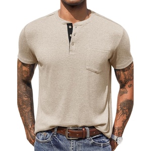 image:imageCOOFANDY Mens Henley Shirts Short Sleeve Button T Shirt Casual Summer Basic Tee Tops with PocketCoffee