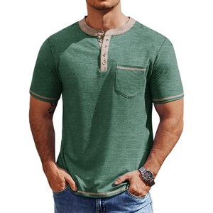 image:imageCOOFANDY Mens Henley Shirts Short Sleeve Casual Button TShirts Basic Tee Shirts Summer Vintage T Shirts with PocketGreen