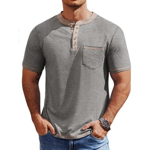 image:imageCOOFANDY Mens Henley Shirts Short Sleeve Casual Button TShirts Basic Tee Shirts Summer Vintage T Shirts with PocketLight Grey