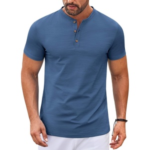image:imageCOOFANDY Mens Henley Shirts Short Sleeve Casual Stylish Tshirt Lightweight Summer Basic Tee TopsBlue