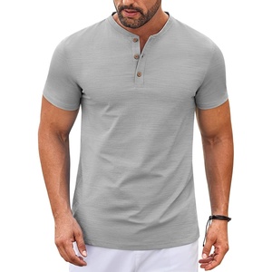 image:imageCOOFANDY Mens Henley Shirts Short Sleeve Casual Stylish Tshirt Lightweight Summer Basic Tee TopsGrey
