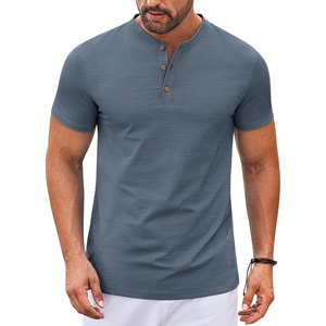 image:imageCOOFANDY Mens Henley Shirts Short Sleeve Casual Stylish Tshirt Lightweight Summer Basic Tee TopsMidnight Blue