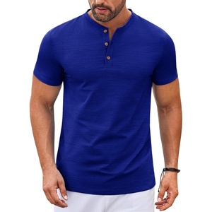 image:imageCOOFANDY Mens Henley Shirts Short Sleeve Casual Stylish Tshirt Lightweight Summer Basic Tee TopsRoyal Blue