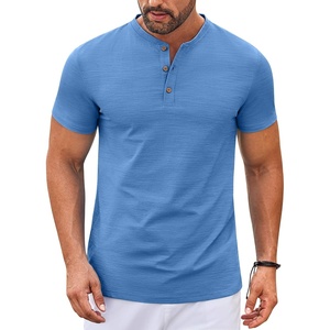 image:imageCOOFANDY Mens Henley Shirts Short Sleeve Casual Stylish Tshirt Lightweight Summer Basic Tee TopsSky Blue
