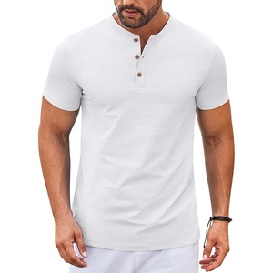 image:imageCOOFANDY Mens Henley Shirts Short Sleeve Casual Stylish Tshirt Lightweight Summer Basic Tee TopsWhite