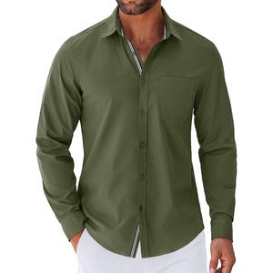 image:imageCOOFANDY Mens Long Sleeve Casual Button Down Shirts Untucked Shirts for Men Regular Fit Dress ShirtArmy Green