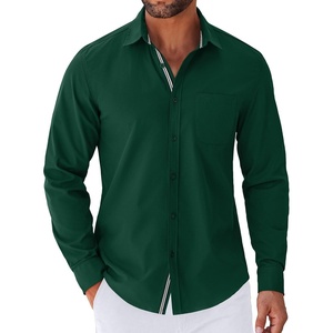 image:imageCOOFANDY Mens Long Sleeve Casual Button Down Shirts Untucked Shirts for Men Regular Fit Dress ShirtEvergreen