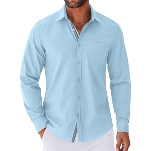 image:imageCOOFANDY Mens Long Sleeve Casual Button Down Shirts Untucked Shirts for Men Regular Fit Dress ShirtLight Blue