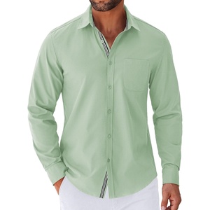 image:imageCOOFANDY Mens Long Sleeve Casual Button Down Shirts Untucked Shirts for Men Regular Fit Dress ShirtLight Green