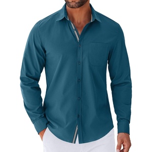 image:imageCOOFANDY Mens Long Sleeve Casual Button Down Shirts Untucked Shirts for Men Regular Fit Dress ShirtMidnight Blue