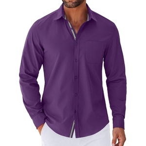image:imageCOOFANDY Mens Long Sleeve Casual Button Down Shirts Untucked Shirts for Men Regular Fit Dress ShirtPurple