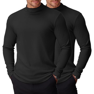 image:imageCOOFANDY Mens Mock Turtleneck Long Sleeve Shirts Basic Thermal Turtle Neck Undershirt Lightweight Pullover Sweaters TopTwo Pack  BlackBlack