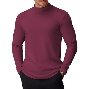 image:imageCOOFANDY Mens Mock Turtleneck Long Sleeve Shirts Basic Thermal Turtle Neck Undershirt Lightweight Pullover Sweaters TopWine Red