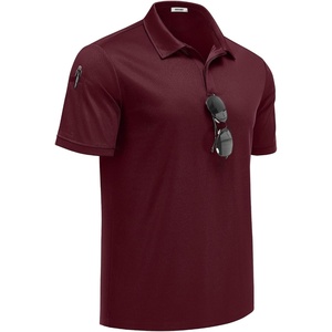 image:imageCOOFANDY Mens Polo Shirt Short Sleeve Quick Dry Tactical Shirts Golf Polos Collared Work Shirts for Men with PocketDark Red