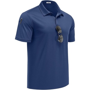 image:imageCOOFANDY Mens Polo Shirt Short Sleeve Quick Dry Tactical Shirts Golf Polos Collared Work Shirts for Men with PocketDenim Blue