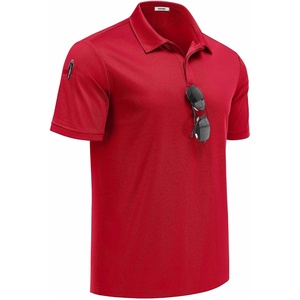 image:imageCOOFANDY Mens Polo Shirt Short Sleeve Quick Dry Tactical Shirts Golf Polos Collared Work Shirts for Men with PocketRed
