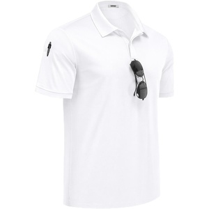 image:imageCOOFANDY Mens Polo Shirt Short Sleeve Quick Dry Tactical Shirts Golf Polos Collared Work Shirts for Men with PocketWhite