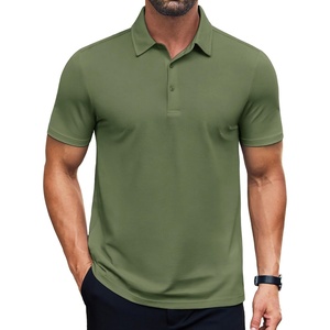image:imageCOOFANDY Mens Polo Shirts Short Sleeve Slim Fit Casual Solid Basic Golf Shirt Collared TShirtArmy Green