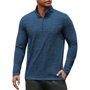 image:imageCOOFANDY Mens Quarter Zip Pullover Long Sleeve Sweatshirt 14 Zip Golf Shirt Winter Fleece Lined Thermal PulloverDark Blue