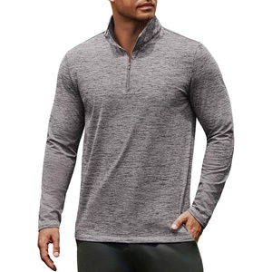 image:imageCOOFANDY Mens Quarter Zip Pullover Long Sleeve Sweatshirt 14 Zip Golf Shirt Winter Fleece Lined Thermal PulloverLight Grey