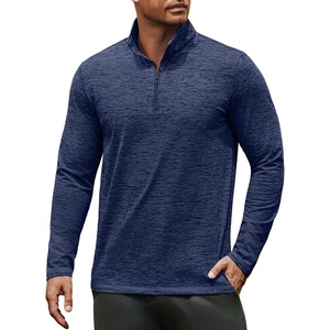 image:imageCOOFANDY Mens Quarter Zip Pullover Long Sleeve Sweatshirt 14 Zip Golf Shirt Winter Fleece Lined Thermal PulloverNavy Blue