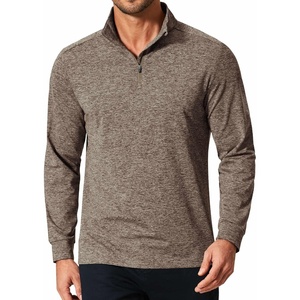 image:imageCOOFANDY Mens Quarter Zip Shirts Workout Fleece Lined Lightweight Long Sleeve Pullover SweatshirtsBrown