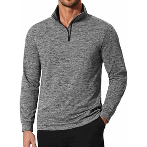 image:imageCOOFANDY Mens Quarter Zip Shirts Workout Fleece Lined Lightweight Long Sleeve Pullover SweatshirtsDark Grey