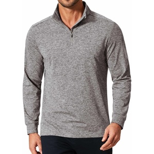 image:imageCOOFANDY Mens Quarter Zip Shirts Workout Fleece Lined Lightweight Long Sleeve Pullover SweatshirtsLight Grey