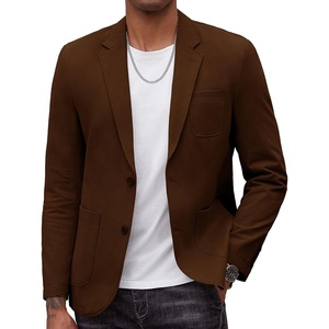 image:imageCOOFANDY Mens Smart Wash Blazer Regular Fit Cotton Sport Coat Casual Suit JacketBrown