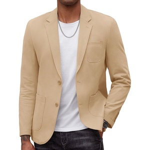 image:imageCOOFANDY Mens Smart Wash Blazer Regular Fit Cotton Sport Coat Casual Suit JacketKhaki