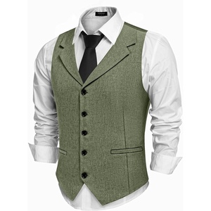 image:imageCOOFANDY Mens Suit Vests Slim Fit Waistcoat Notch Lapel Casual Formal VestArmy Green