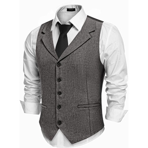 image:imageCOOFANDY Mens Suit Vests Slim Fit Waistcoat Notch Lapel Casual Formal VestDark Charcoal