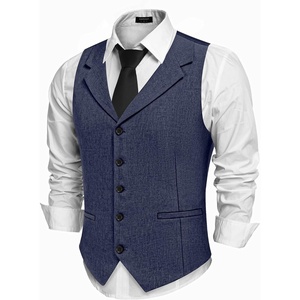 image:imageCOOFANDY Mens Suit Vests Slim Fit Waistcoat Notch Lapel Casual Formal VestNavy Blue