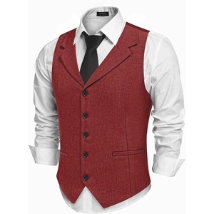 image:imageCOOFANDY Mens Suit Vests Slim Fit Waistcoat Notch Lapel Casual Formal VestRed