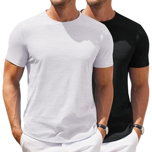 image:imageCOOFANDY Mens T Shirt Short Sleeve Classic Crew Neck TShirt Casual Summer Basic Tee ShirtsYblackWhite2 Pack
