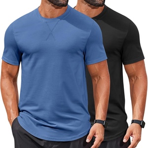 image:imageCOOFANDY Mens T Shirts Casual Short Sleeve Cotton Tee Shirts Hipster Hip Hop Longline TShirt Basic Summer TopsTwo Pack Black  Blue